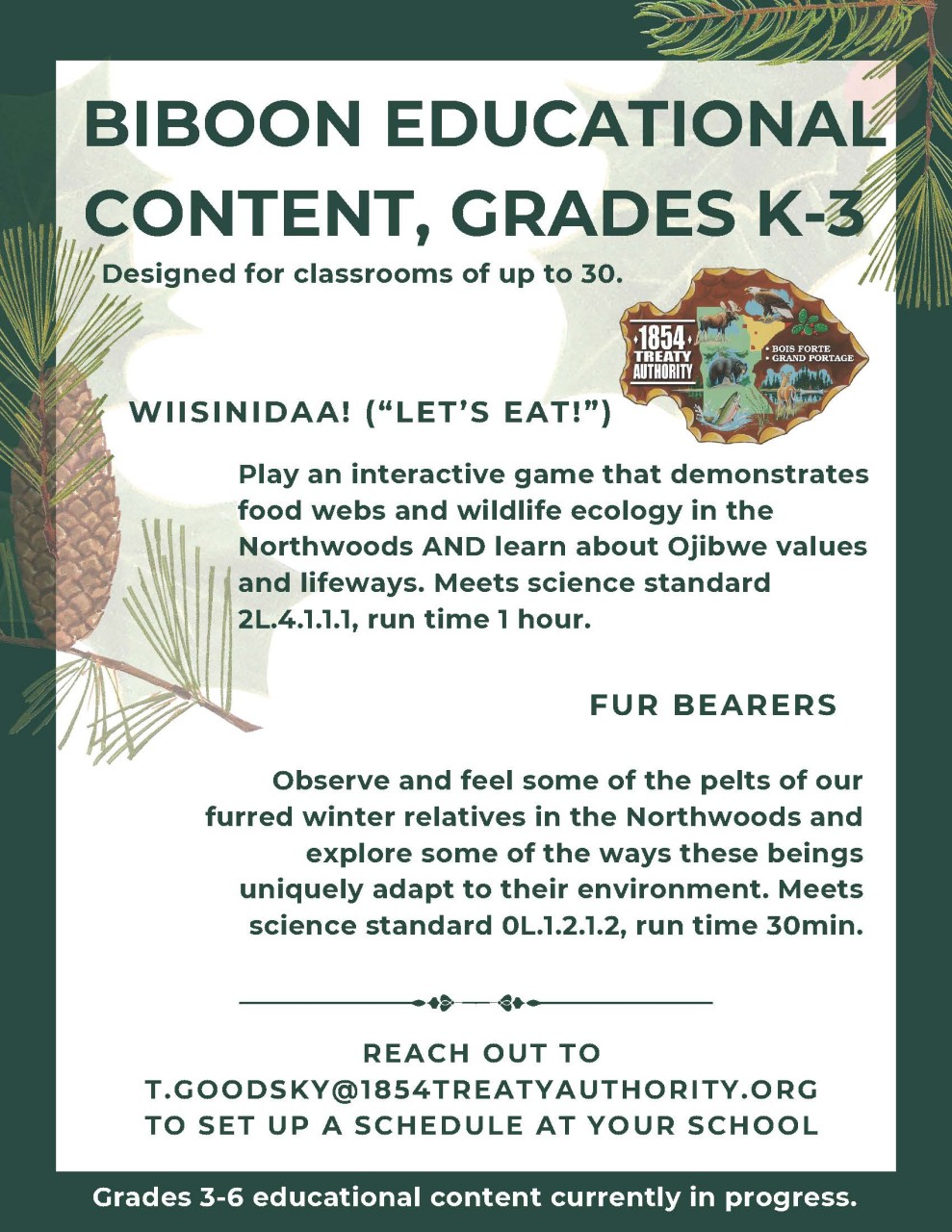 1854 Offers Winter Classroom Programming, K-3